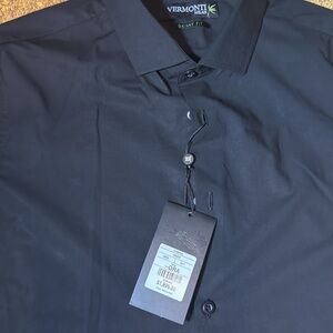 Vermonti Milan black skinny fit Men's Shirt